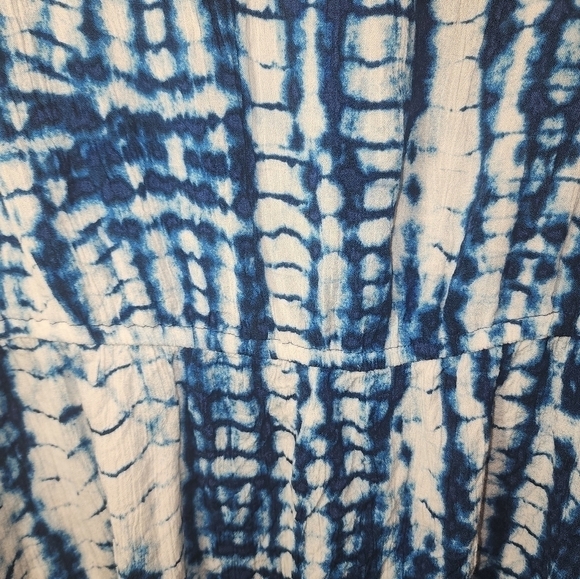 Lane Bryant 22 Square Neck Tie-dye Crochet Trim Blue White - Picture 8 of 8